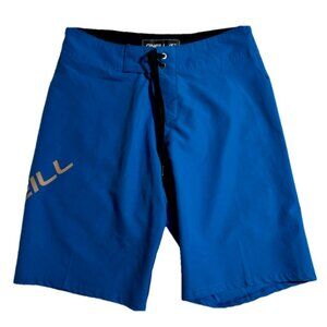 ONeill Swim Trunks Blue Black Youth Men Size 28 Inches Teen Surf Shorts